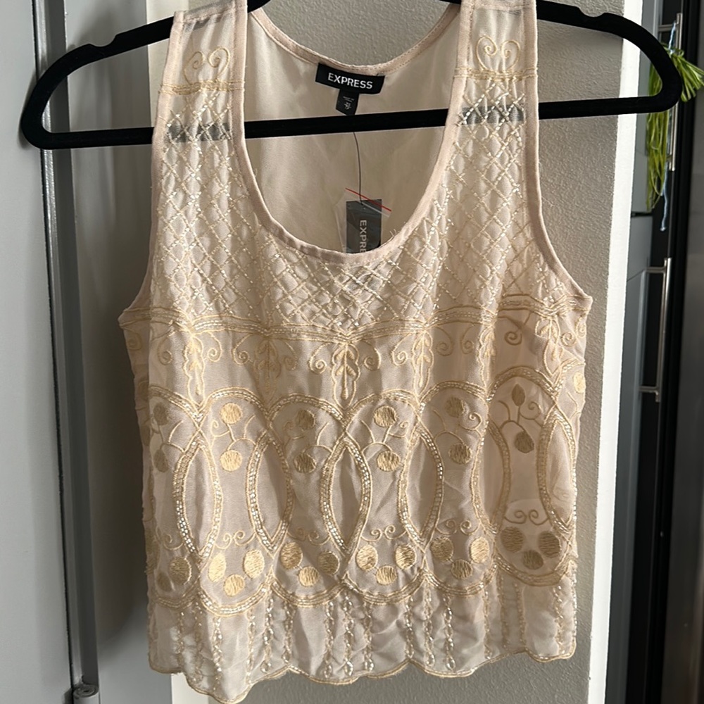 Cream embroidered top